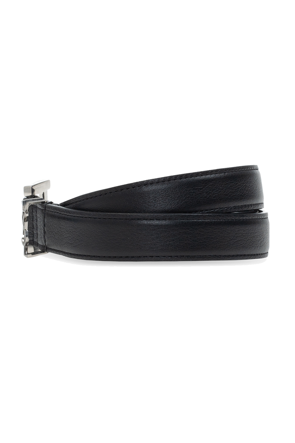 ベルト Saint Laurent BELT (554465BOO0W 1000) Saint Laurent Logo Leather Belt in Black | FWRD